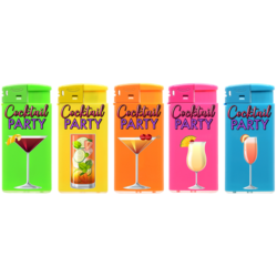 Briquet Atomic Large élect plastique néons Cocktail party 25/500