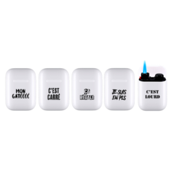 Briquet Atomic Jet Pod jet flamme blanc décors Expressions