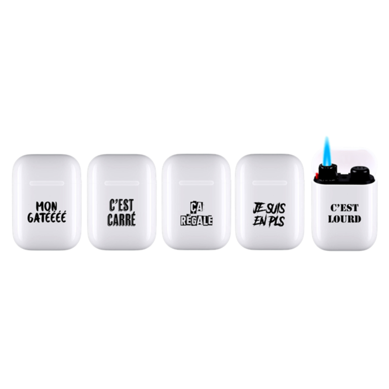 Briquet Atomic Jet Pod jet flamme blanc décors Expressions