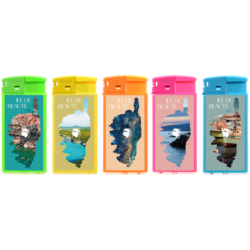 Briquet Atomic large plastique néon décors Corse Ile de beauté 25/500