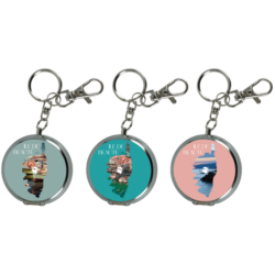 Cendrier de poche métal avec porte clés décors Corsica Ile de beauté