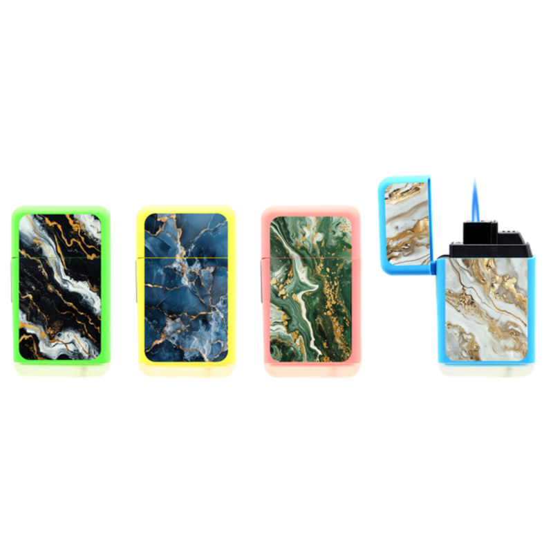 Briquet Atomic jet flamme new Scuba néon Marbrés 20/400