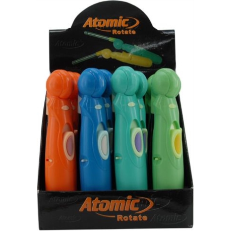 BRIQUET ALLUME TOUT A GAZ TETE ROTATIVE 4 COULEURS 12/144*