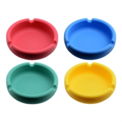 CENDRIER ROND SILICONE 4 COLORIS ASSORTIS 12/240