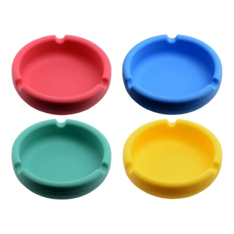 CENDRIER ROND SILICONE 4 COLORIS ASSORTIS 12/240