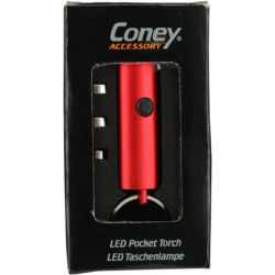 LAMPE TORCHE POCHE 3 LED ROUGE METALISE 50/100*