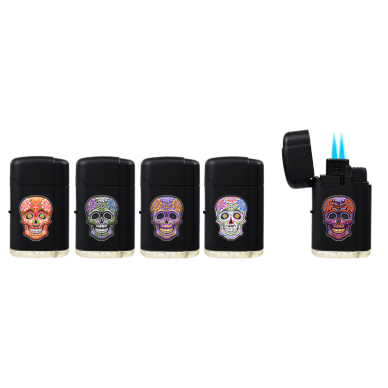 Briquet Atomic double jet flamme gomme noir Catrina 25/500