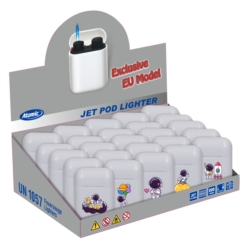 Briquet Atomic Jet Pod jet flamme blanc décors Astronautes
