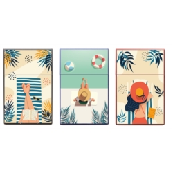 Boite étui paquet 20 cig 85mm plastique décors Plage 12/240