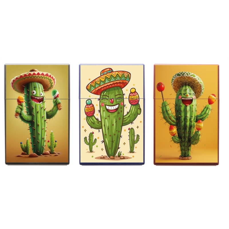 Boite étui paquet 20 cig 85mm plastique décors Cactus 12/240