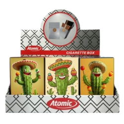 Boite étui paquet 20 cig 85mm plastique décors Cactus 12/240