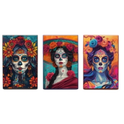 Boite étui paquet 20 cig 85mm plastique décors La Catrina 12/240