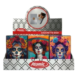 Boite étui paquet 20 cig 85mm plastique décors La Catrina 12/240