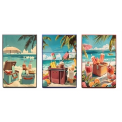 Boite étui paquet 20 cig 85mm plastique décors Plage rétro 12/240