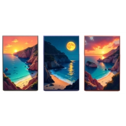 Boite étui paquet 20 cig 85mm plastique décors Sunset plage 12/240