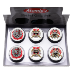 Broyeur à tabac en métal noir 50mm 3 parts décors Bikers skull 6/120