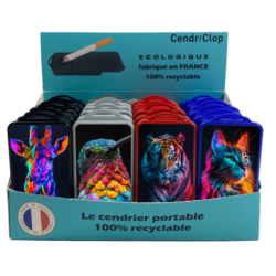 24 CendriClop le cendrier portable 100% recyclable décors Animaux las