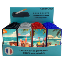 24 CendriClop le cendrier portable 100% recyclable décors Plage rétro