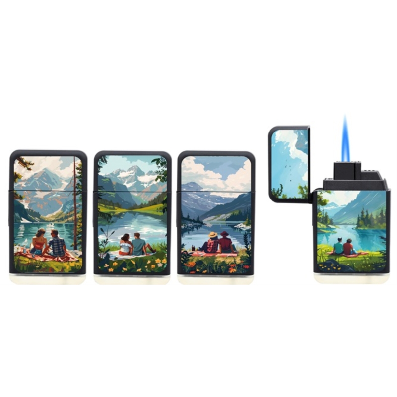 Briquet Atomic jet flamme new Scuba noir Paysages 20/400