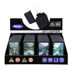 Briquet Atomic jet flamme new Scuba noir Paysages 20/400