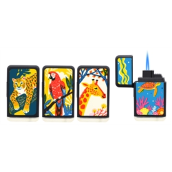 Briquet Atomic jet flamme new Scuba noir Dessins savane 20/400