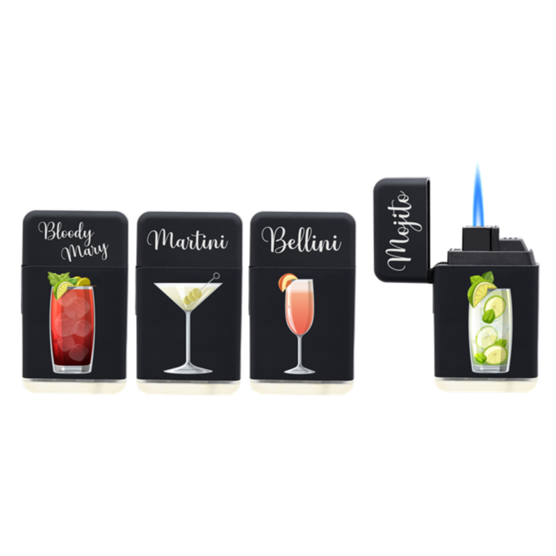 Briquet Atomic jet flamme new Scuba noir Cocktails 20/400