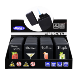 Briquet Atomic jet flamme new Scuba noir Cocktails 20/400
