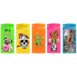 Briquet Atomic Large élect plastique néons Surprise  25/500