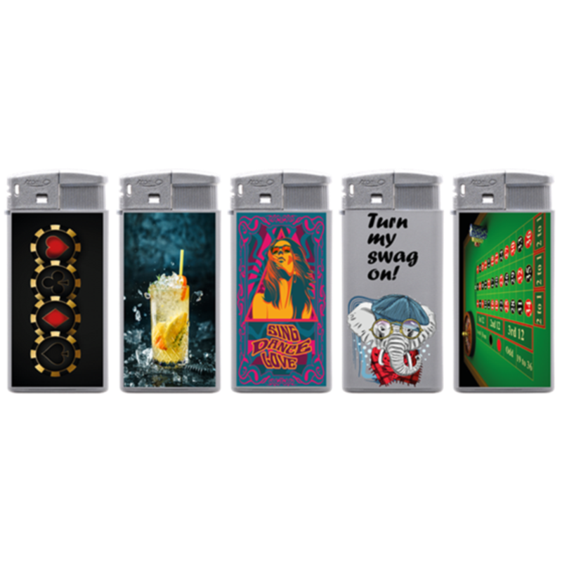 Briquet Atomic Large électronique gomme argenté Surprise 25/500