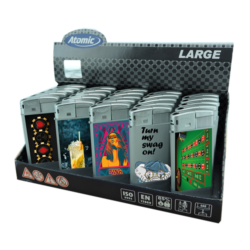 Briquet Atomic Large électronique gomme argenté Surprise 25/500