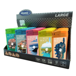 Briquet Atomic large plastique néon décors Corse Ile de beauté 25/500