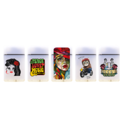 Briquet Atomic jet flamme gomme Scuba blanc décors Surprise /25