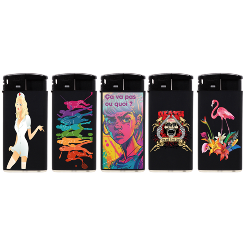 Briquet Atomic Large électronique noir Surprise 25/500