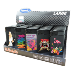 Briquet Atomic Large électronique noir Surprise 25/500