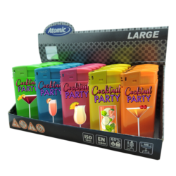 Briquet Atomic Large élect plastique néons Cocktail party 25/500