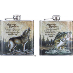 FLASQUE METAL 180 ML DECORS ANIMAUX SAUVAGES 8/96*