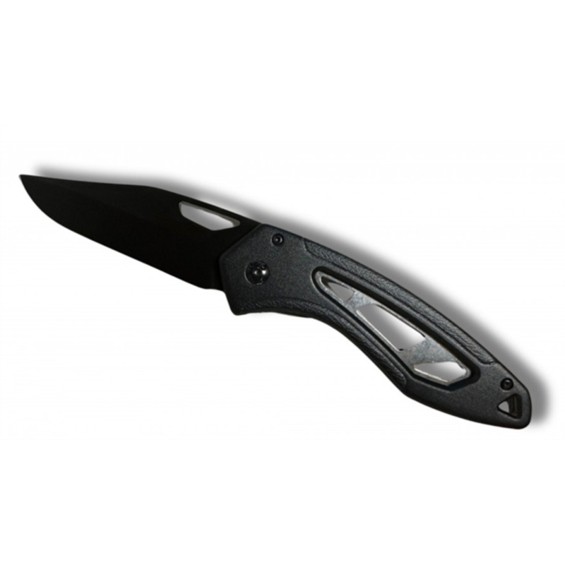 Couteau ouverture assistée noir manche ajouré
