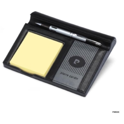 SUPPORT POST-IT CUIR NOIR PIERRE CARDIN MATIGNON*