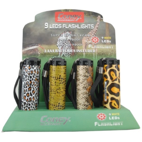 LAMPE 9 LED DECOR PEAUX ANIMALS 12/144*