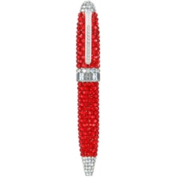 STYLO AVEC CRISTAUX SWAROVSKI ROUGE DANS BOITE CADEAU 50/100*