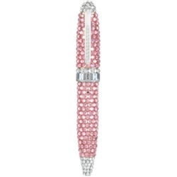 STYLO AVEC CRISTAUX SWAROVSKI ROSE DANS BOITE CADEAU 50/100*