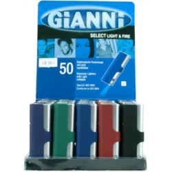 BRIQUET GIANNI AVEC LAMPE LED 5 COLORIS MAT ASSORTIS 50/1000*