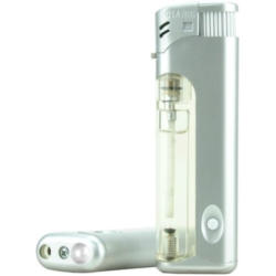 BRIQUET ATOMIC ELECTRONIQUE AVEC LAMPE LED ARGENT METALISE 50/1000