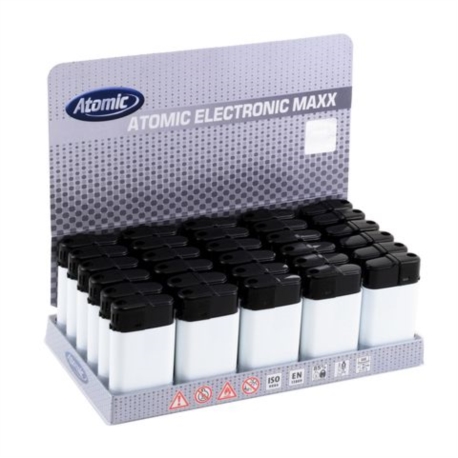 BRIQUET ATOMIC MAXX RECHARGEABLE BLANC / TOP NOIR 30/600