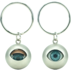 PORTE CLEFS METAL FORME OEIL BLEU 12/144*