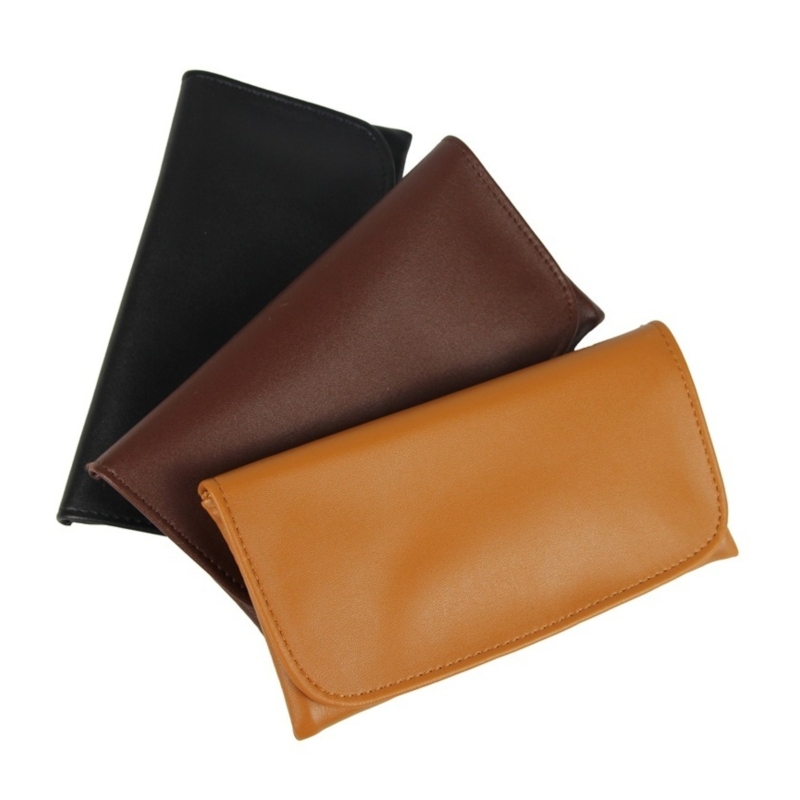 Blague à tabac cahier double 18 cm simili cuir 3 coloris assort 6/120