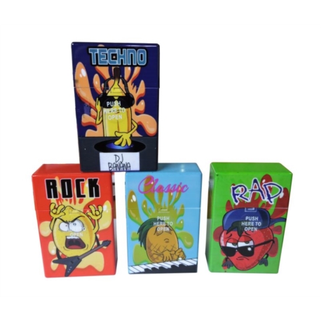 ETUI PAQUET DE CIGARETTES PLASTIQUE DECORS HUMOUR FRUITS 12/240