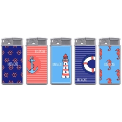 Briquet Atomic large rubber gris décors Bretagne 25/500