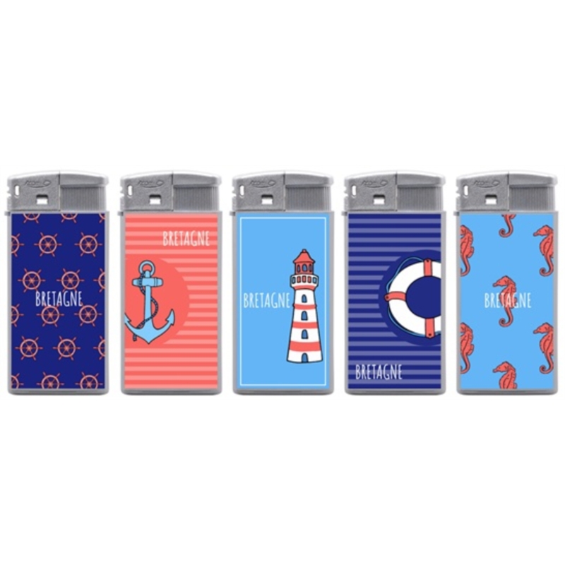 Briquet Atomic large rubber gris décors Bretagne 25/500