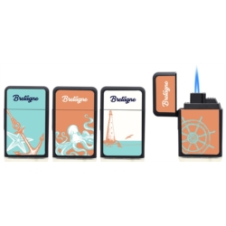 Briquet jetflamme gomme new Scuba noir décors Bretagne